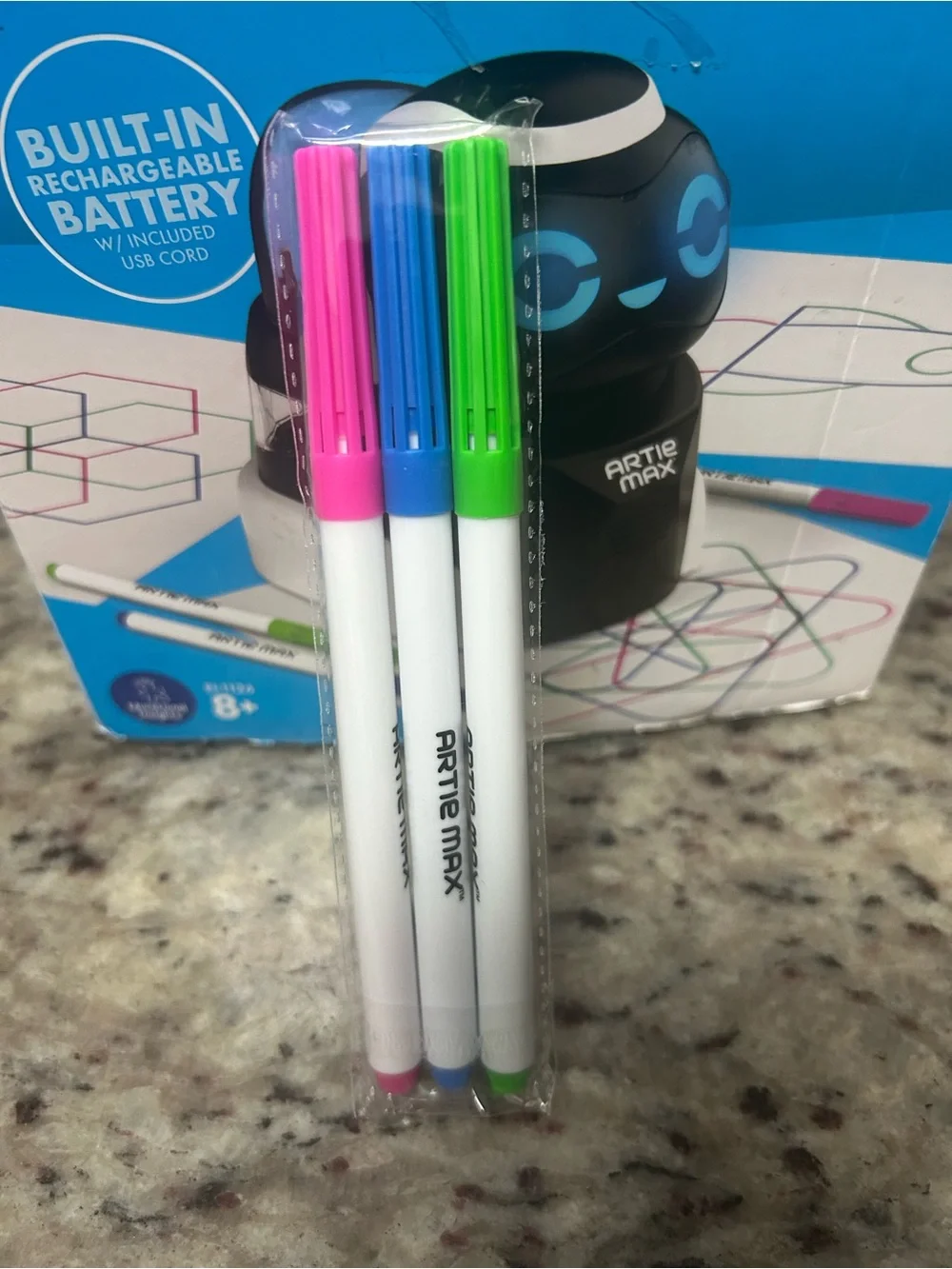 Artie Max Black & White Drawing Robot with Color Pens.